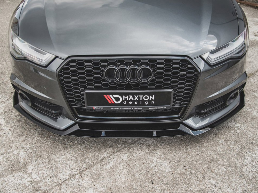 Front Bumper Lower Grille Grill Fit For Audi A6 C7 S-Line 2014-2018 Matt  Black 
