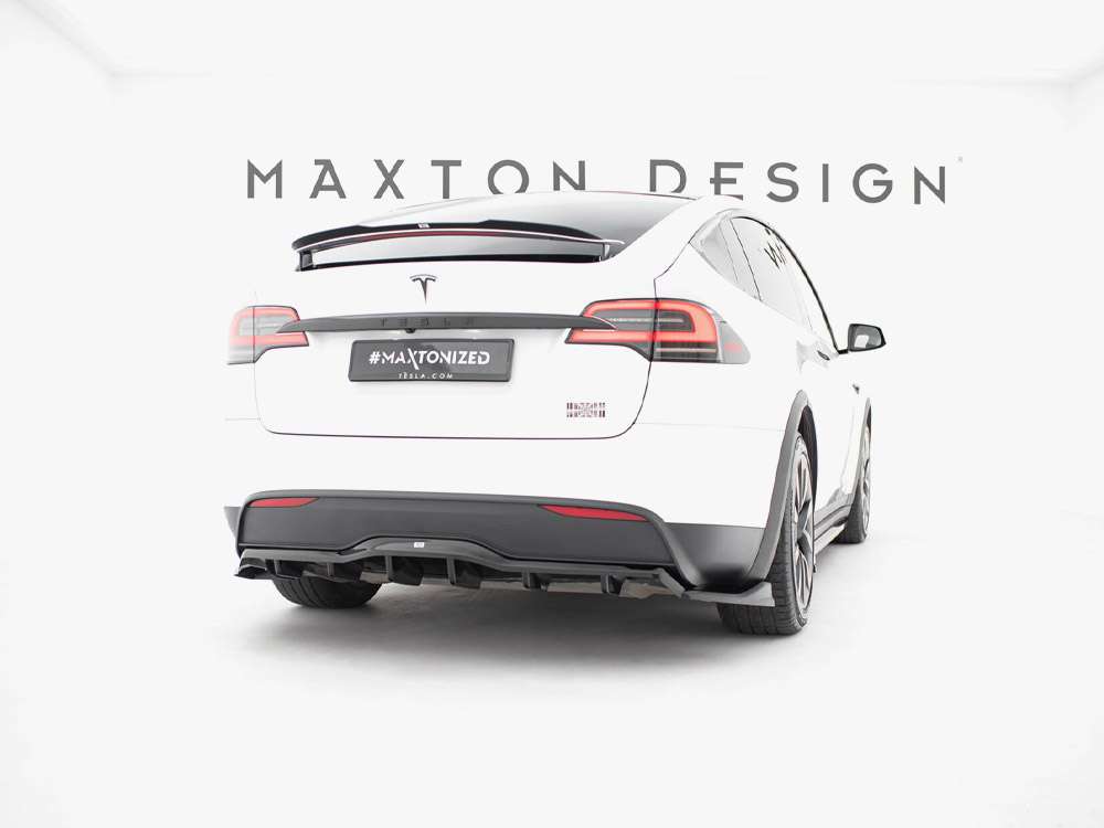 Rear Splitter (Vertical Bars) V.2 Tesla Model X Mk1 Facelift - Maxton ...